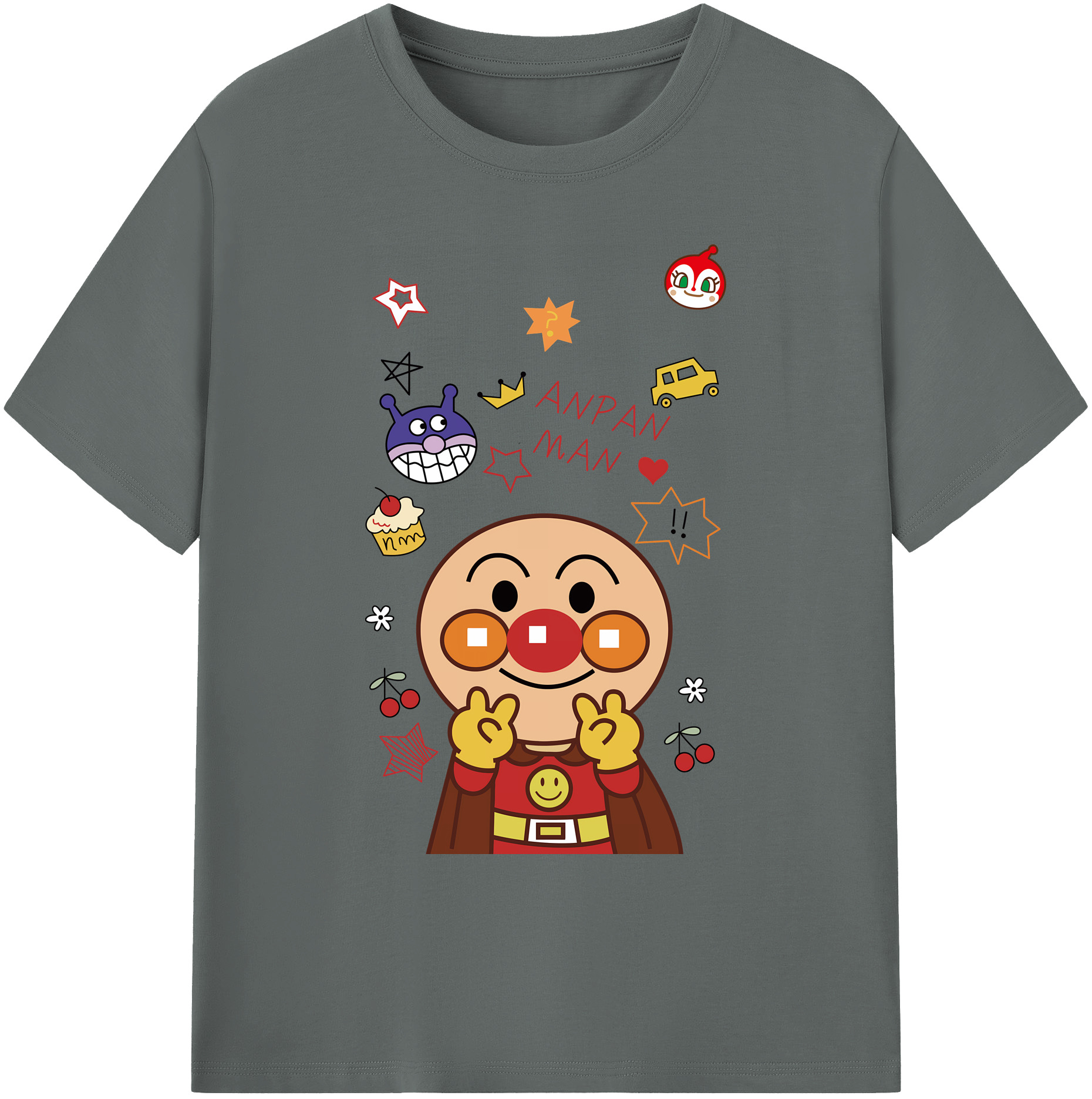 （画像用） アンパンマン Anpanman 綿100％ メンズ半袖Tシャツ｜肌触りやわらか＆通気性